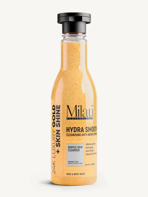 Milau hydra smooth 24k gold face and body wash anti aging cleanser