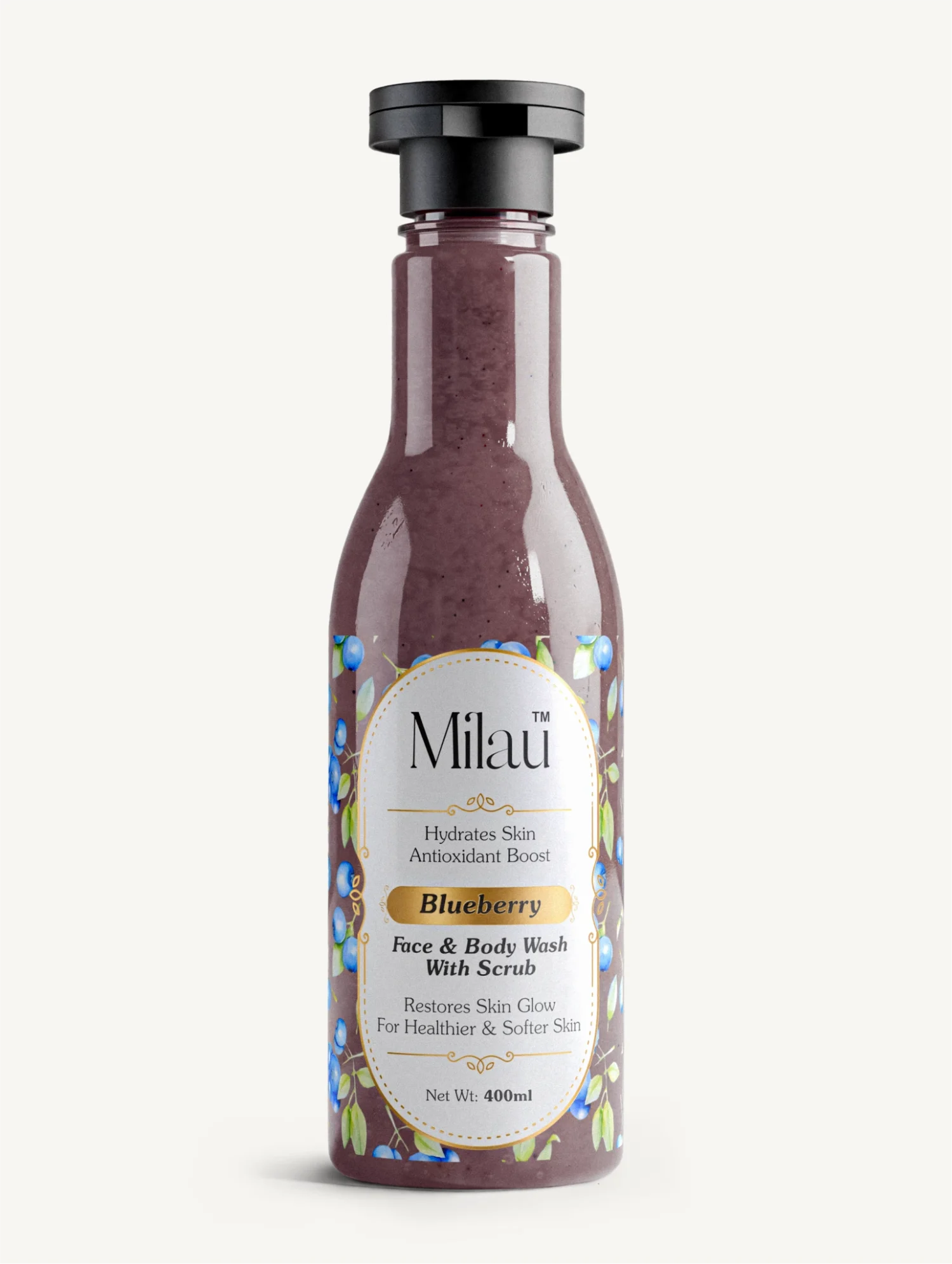 Blueberry Face & Body Wash with Scrub — Antioxidant Hydration & Glow | 200 ml & 400 ml