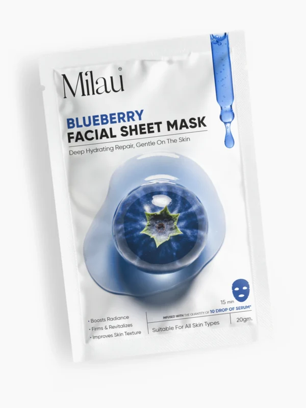 blueberry sheet mask antioxidant face mask glowing skin repair skincare milau
