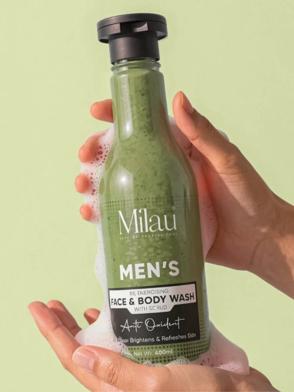 Milau men face and body wash in hand foam oil control exfoliating cleanser for men skin