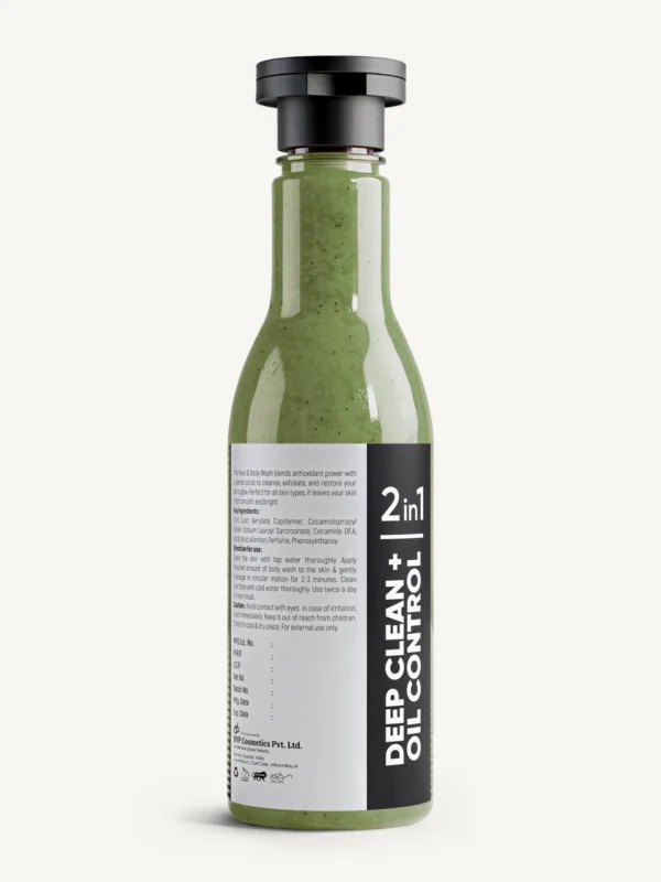 Milau men face and body wash back label ingredients directions deep clean oil control scrub cleanser