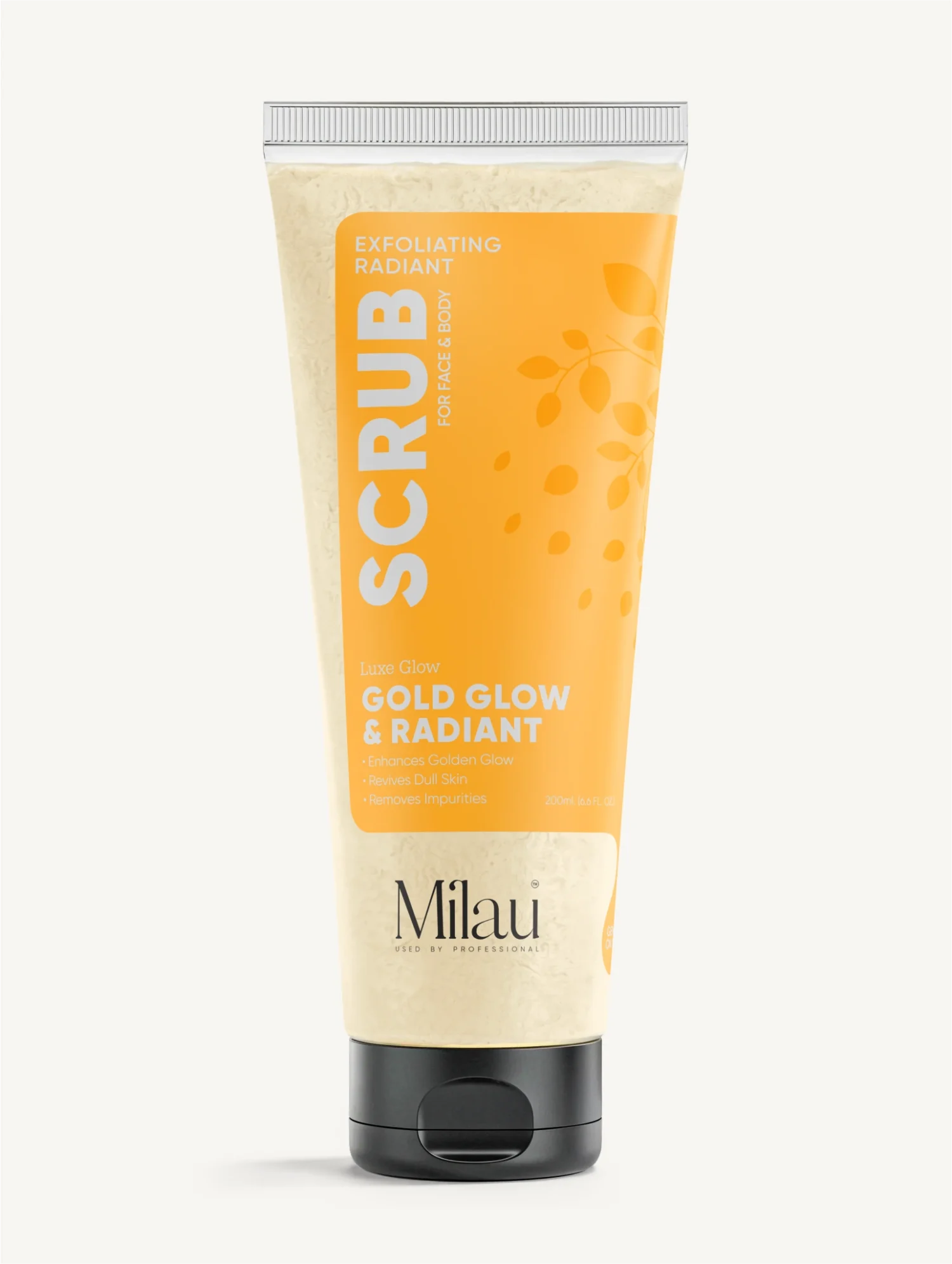 Milau Gold Glow & Radiant Scrub for face & body | 200 ml
