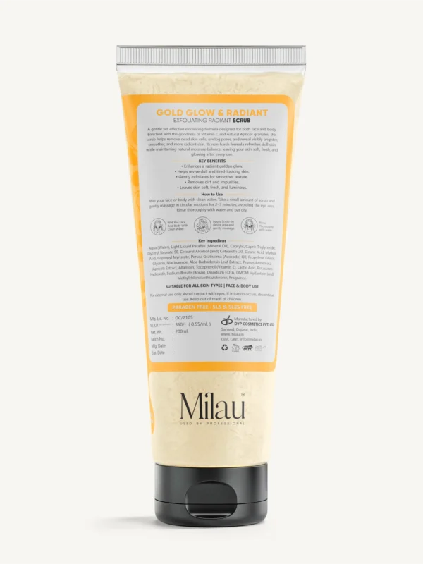 Sulphate free & paraben free exfoliating scrub ingredient list and benefits