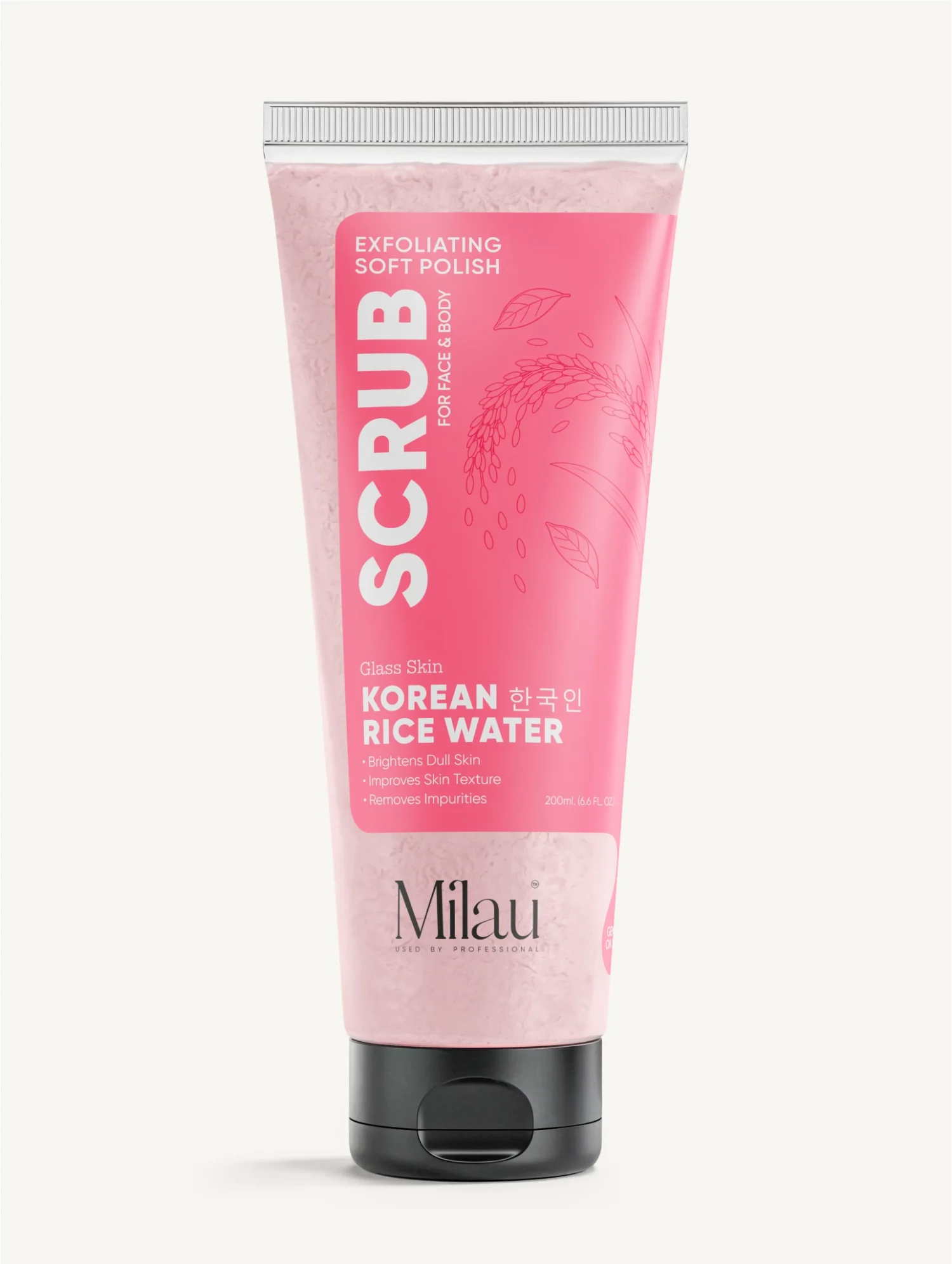 Milau Korean Rice Water Scrub for face & body | 200 ml