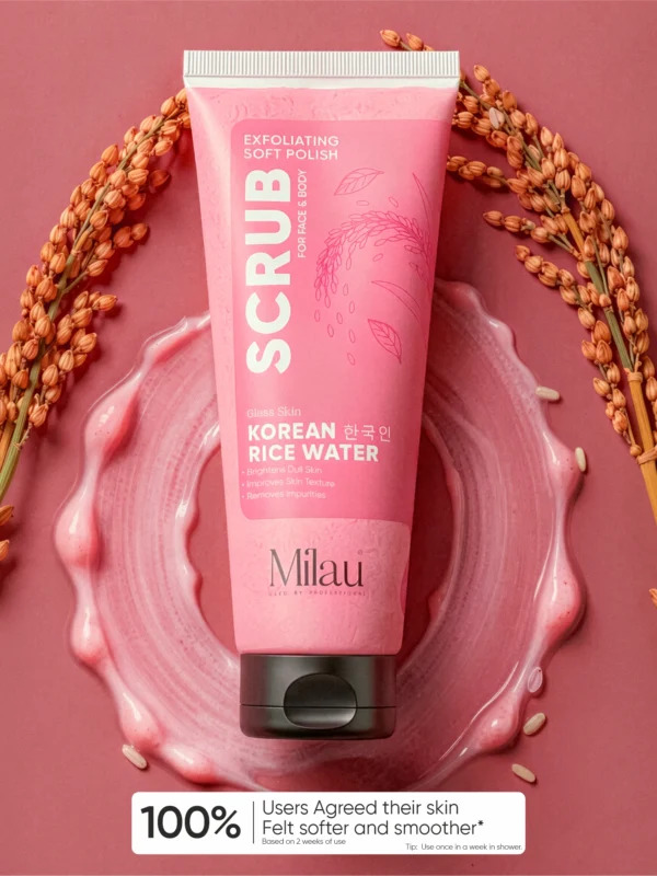 Brightening face and body scrub for clear and glowing skin