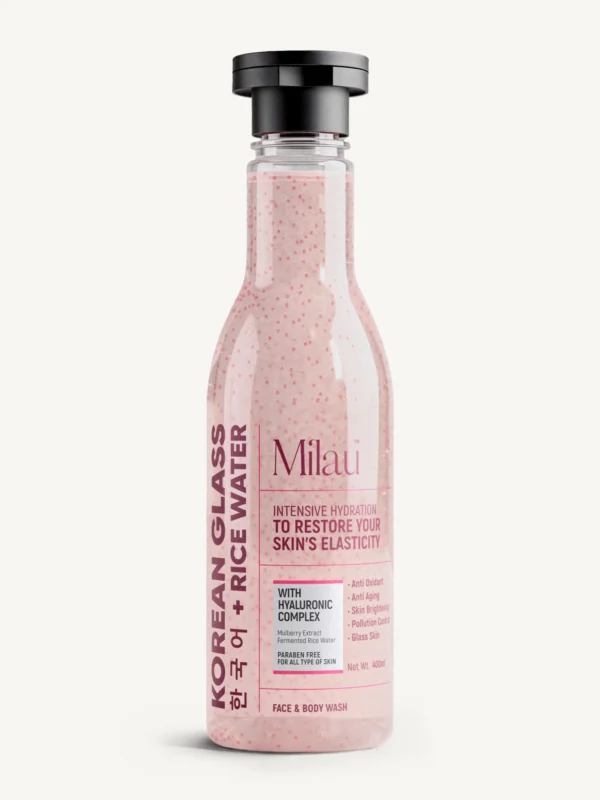 rice water face body wash glass skin hydration hyaluronic acid glowing skin cleanser milau