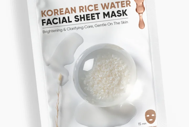 Rice water sheet mask glass skin brightening korean skincare glowing face milau