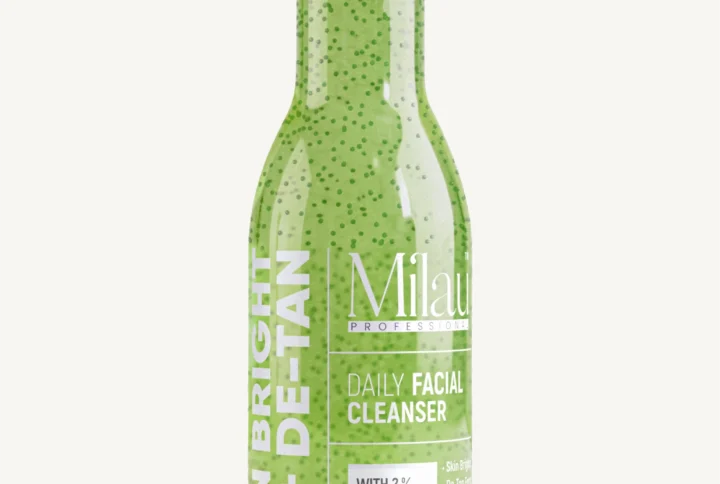 Milau niacinamide face body wash with scrub 2 percent niacinamide brightening de tan cleanser green bottle