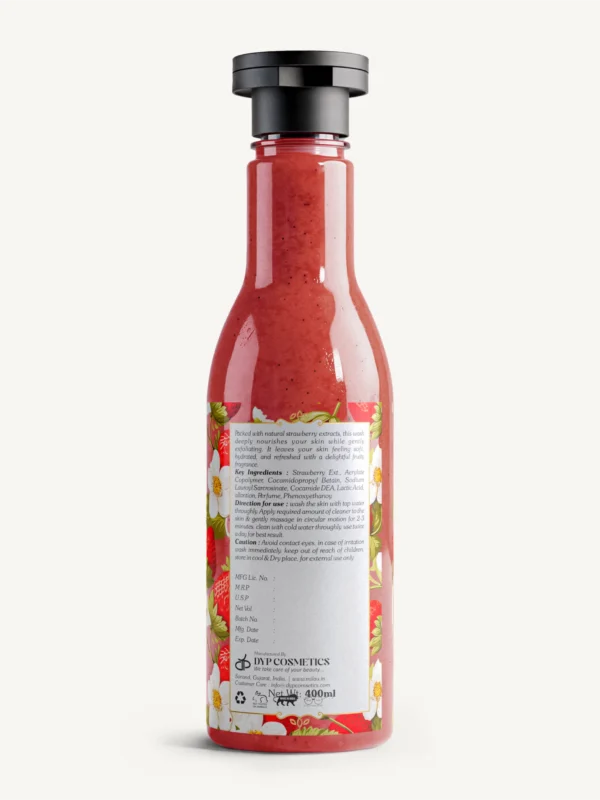 Milau strawberry face body wash back label ingredients skincare details