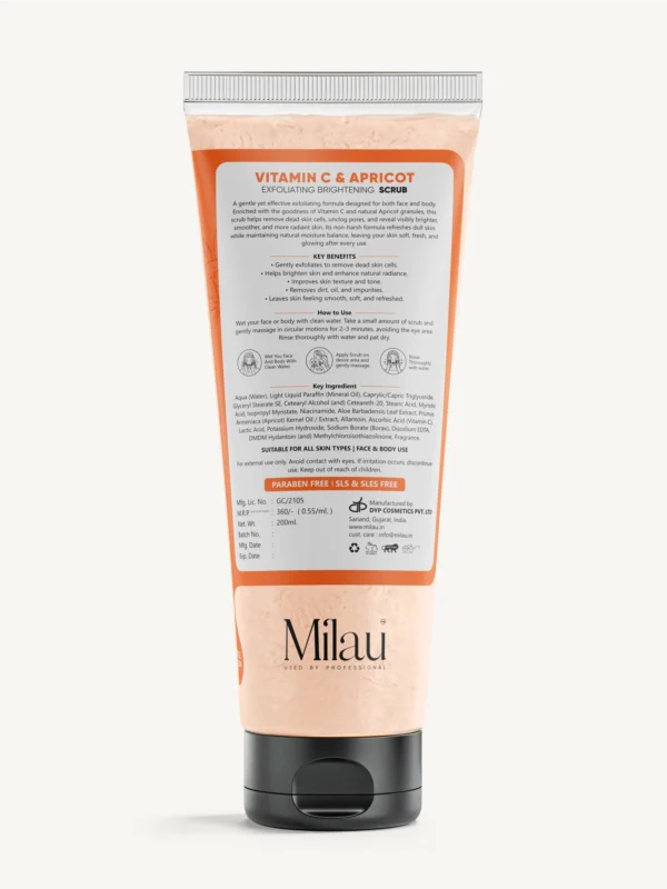 Face and Body scrub ingredients list benefits vitamin c apricot skincare