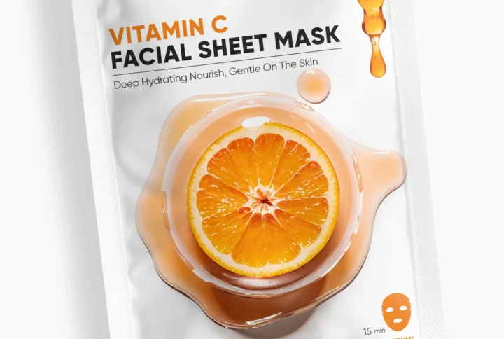 Vitamin c sheet mask brightening tan removal glowing skin face mask milau
