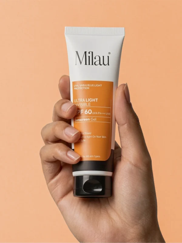 Milau SPF 60 sunscreen gel ultra light invisible sunscreen India non greasy