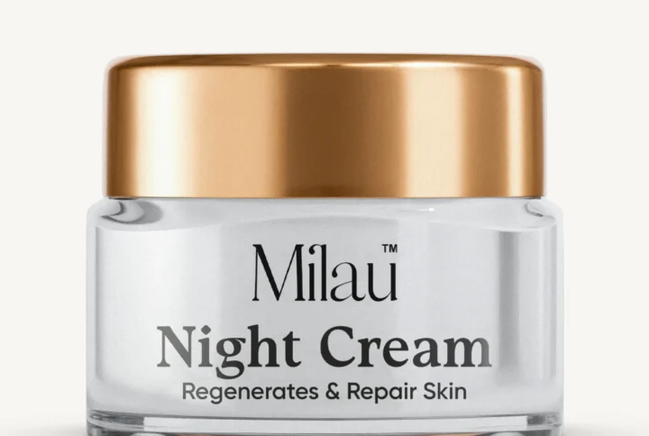 Milau night cream jar product image skin repair anti aging cream India glowing skin