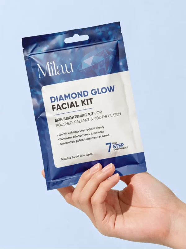 Milau Diamond Glow Facial Kit 7 step skin brightening kit for radiant smooth glowing skin