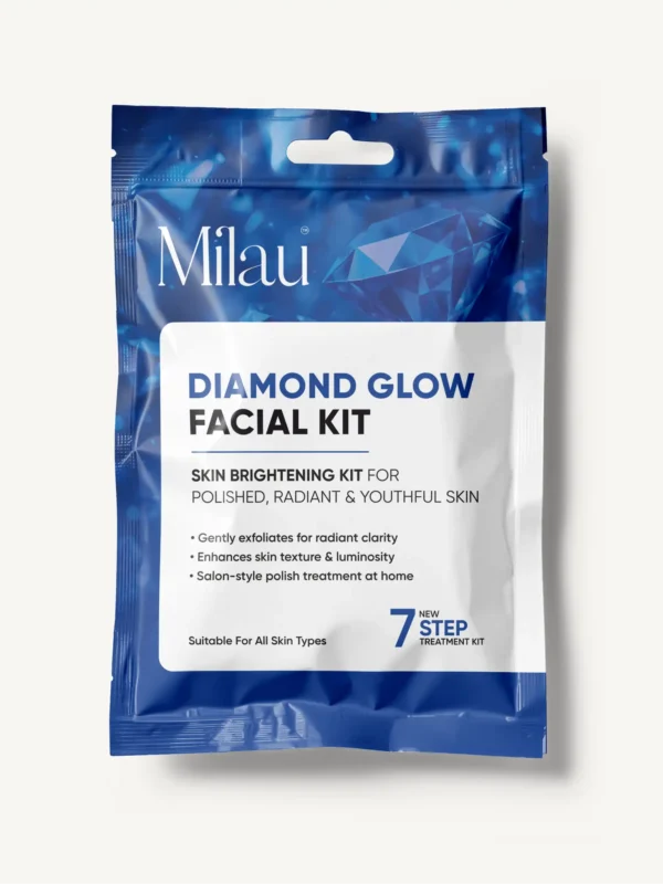 Milau Diamond Glow Facial Kit 7 step skin brightening kit for radiant smooth glowing skin