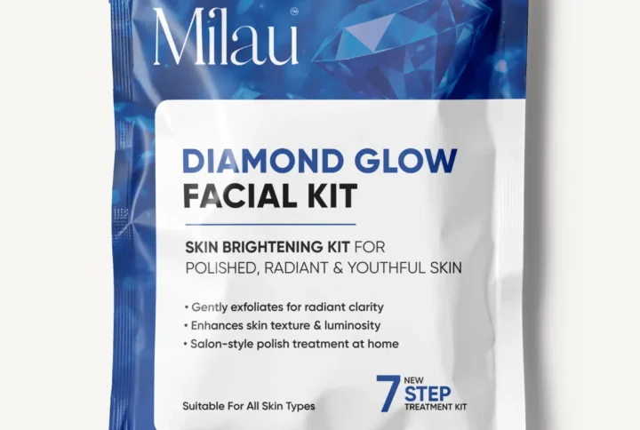 Milau Diamond Glow Facial Kit 7 step skin brightening kit for radiant smooth glowing skin