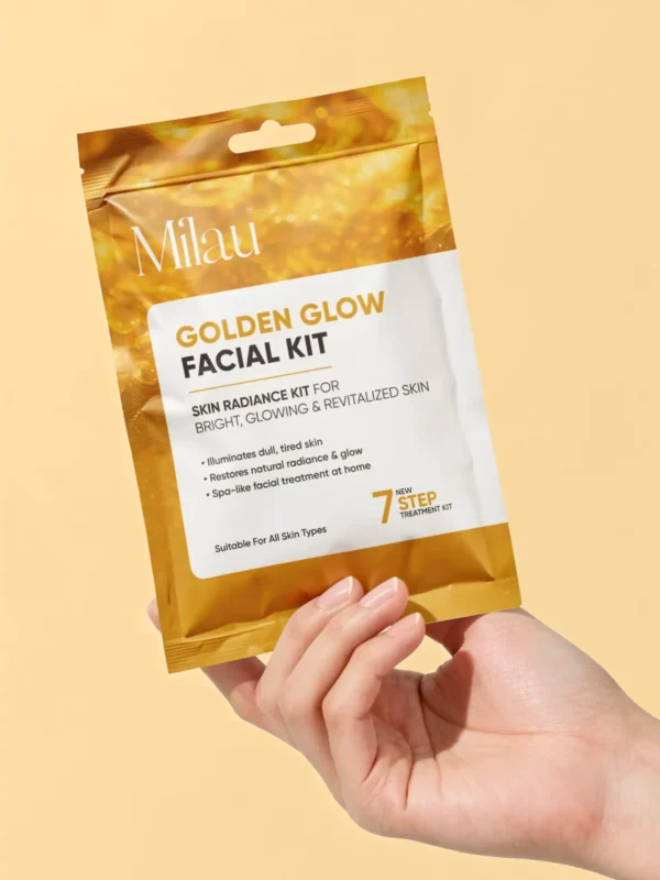 Milau Golden Glow Facial Kit – Skin Radiance 7 Step Facial Kit for Bright & Glowing Skin