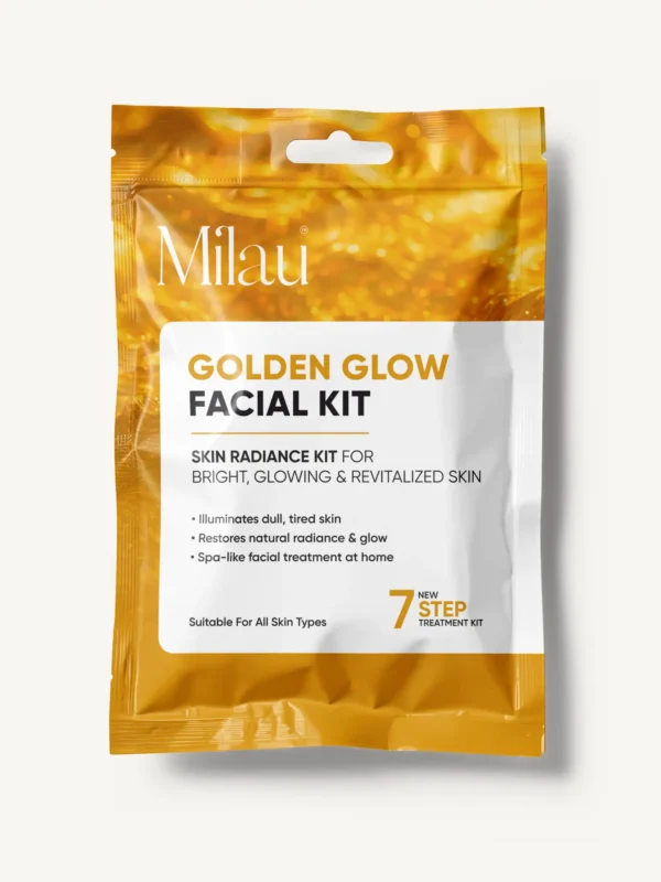 Milau Golden Glow Facial Kit – Skin Radiance 7 Step Facial Kit for Bright & Glowing Skin