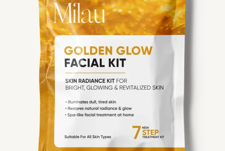 Milau Golden Glow Facial Kit – Skin Radiance 7 Step Facial Kit for Bright & Glowing Skin