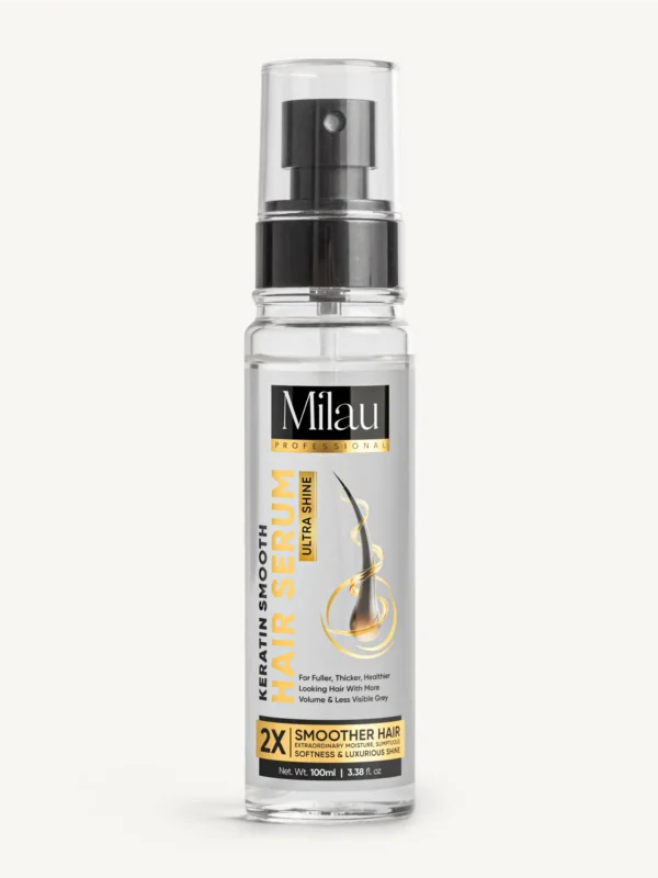 Milau keratin hair serum bottle for frizz control smooth shiny hair serum 100ml