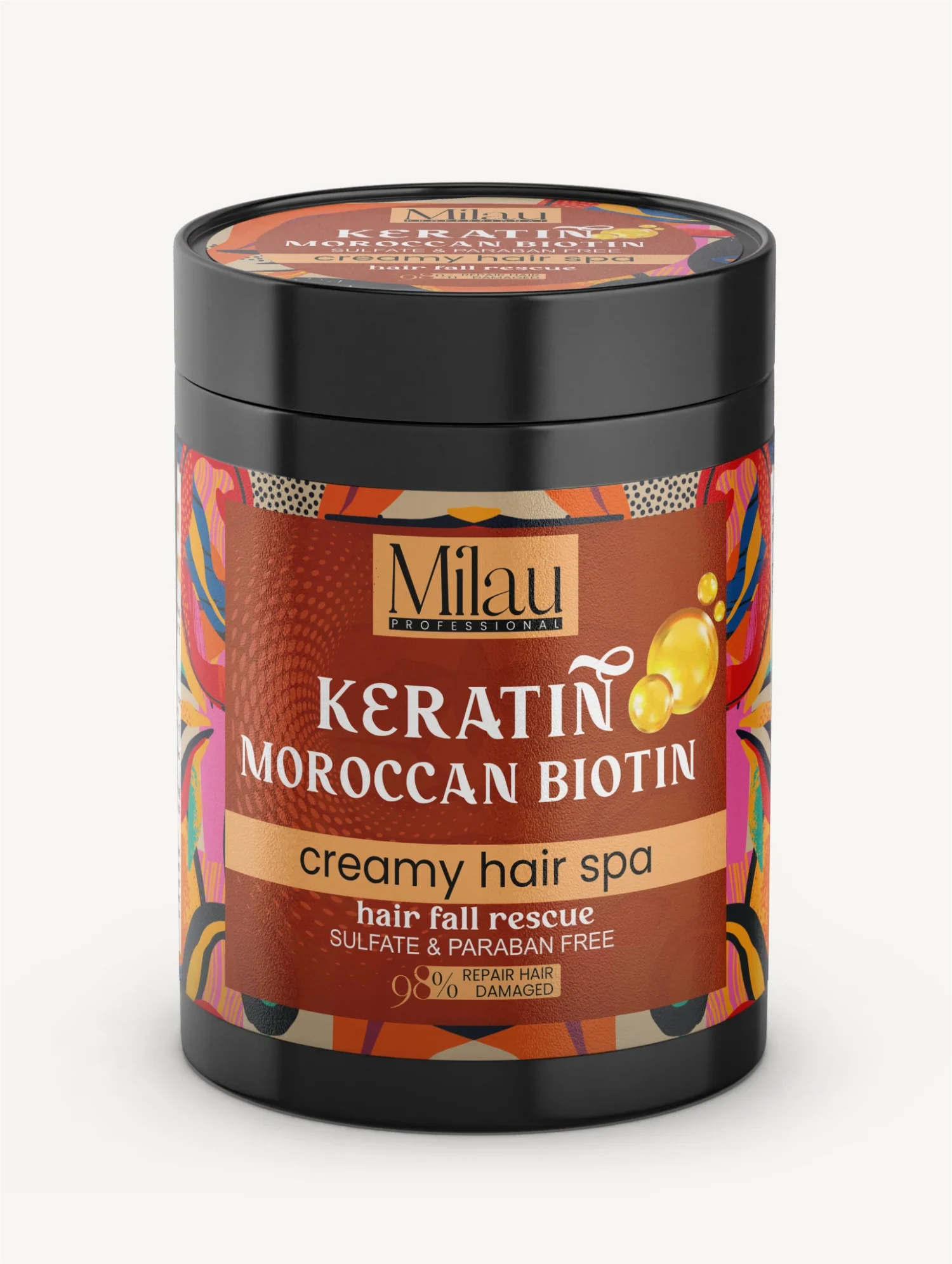 Keratin & Moroccan Biotin Creamy Hair Spa Mask — Hair Fall Rescue & 98% Damage Repair | 800 ml
