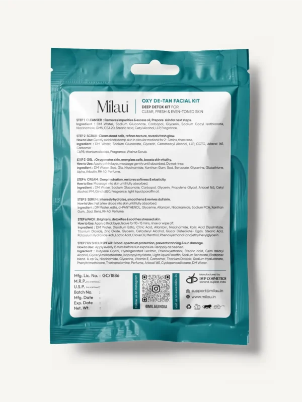 Milau Multi Vitamin Facial Kit 7 step nourishing facial kit for healthy hydrated glowing skin