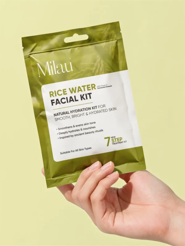 Milau Rice Water Facial Kit 7 step hydration facial kit for smooth bright hydrated glass skin
