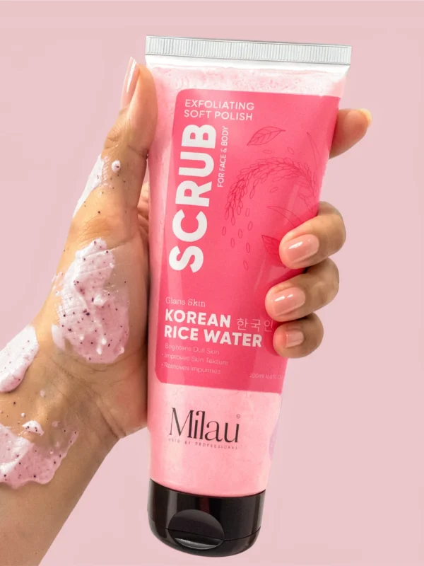 Gentle scrub texture for sensitive skin exfoliation