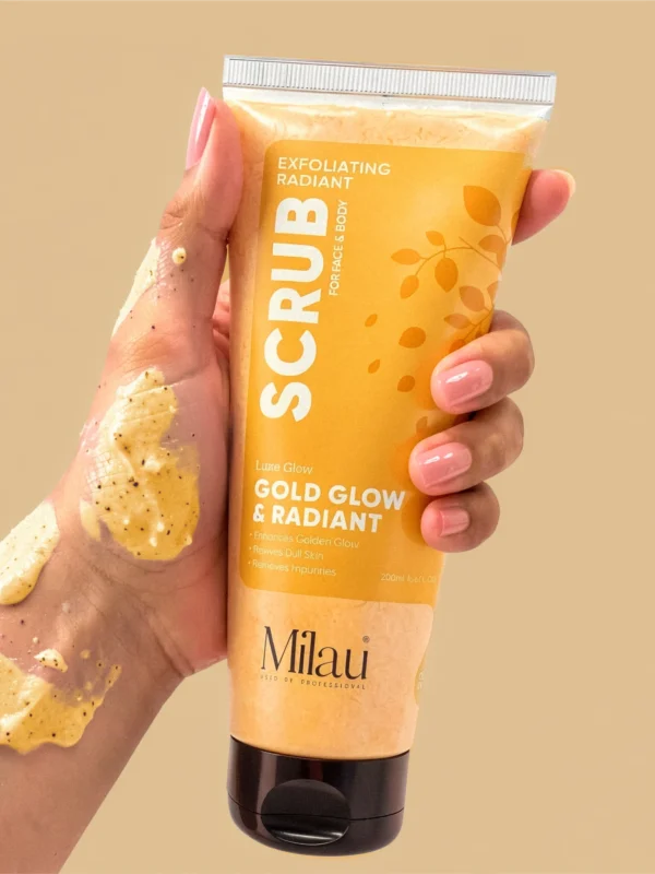 scrub texture on hand showing exfoliation and dead skin removal