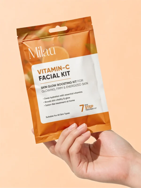 Milau Vitamin C Facial Kit 7 step glow boosting facial kit for bright firm radiant skin