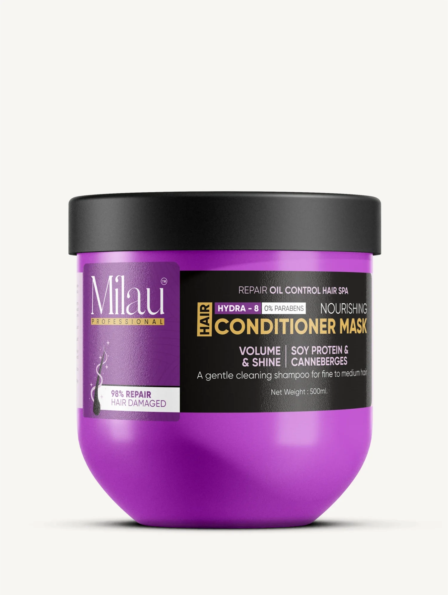 Hair Nourishing Conditioner Mask — Volume, Shine, Soy Protein & Canneberges · Hydra-8 Oil Control | 500 ml