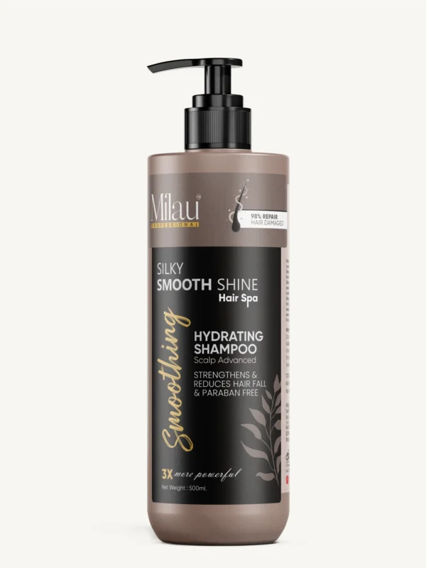 keratin hydrating shampoo bottle for dry frizzy damaged hair repair and smooth shine hair spa