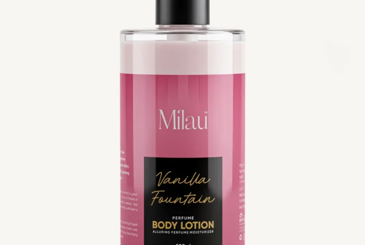 Milau Vanilla Fountain perfume body lotion bottle in hand hydrating scented lotion 300ml